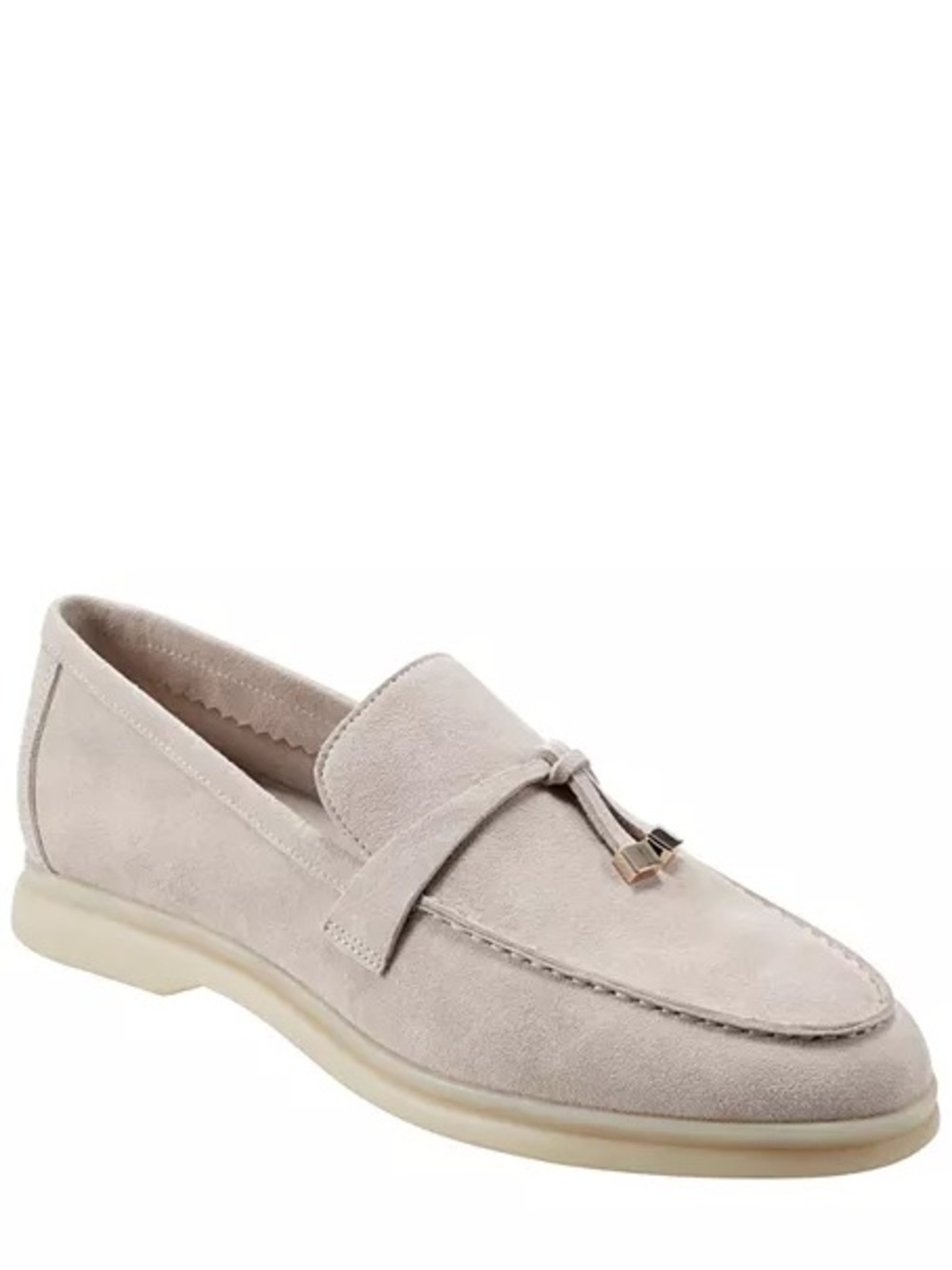 Marc Fisher Women’s Yanelli Suede Slip On Loafer Flats in Taupe